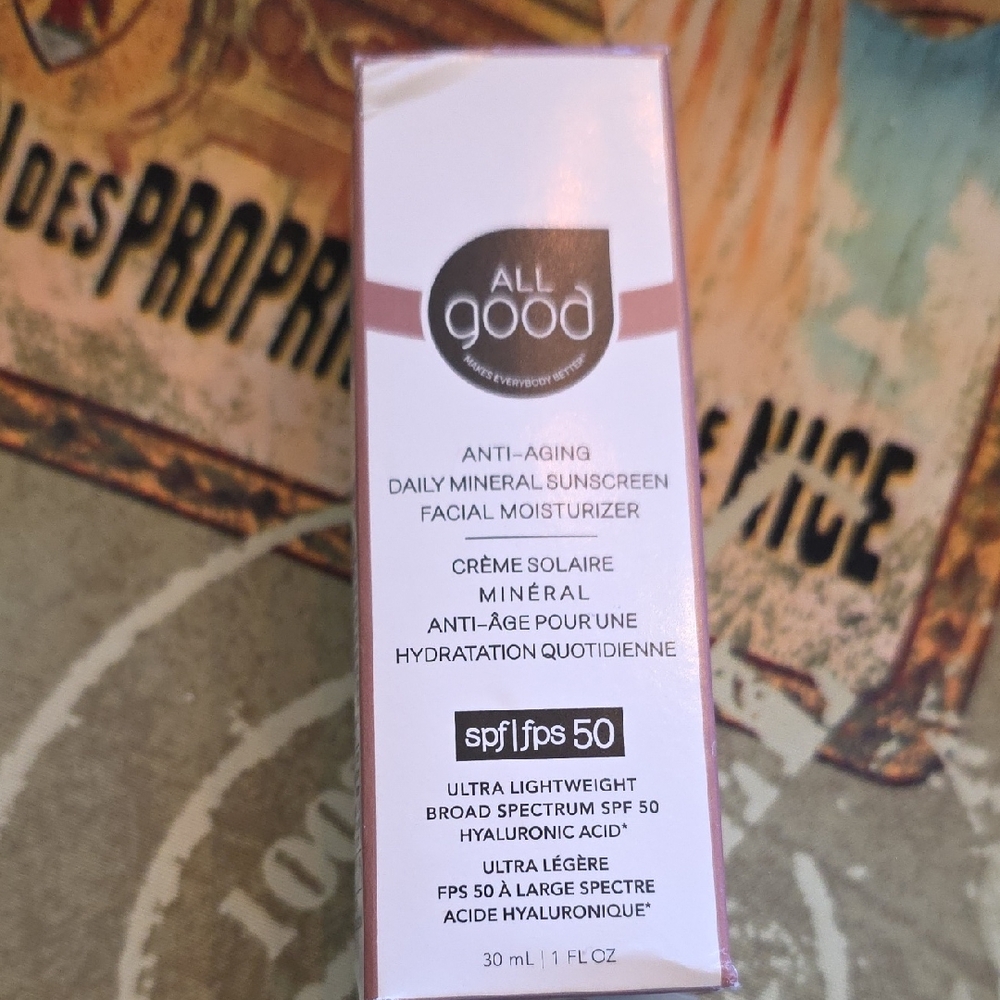 All Good, Anti-Aging Daily Mineral Sunscreen 50 SPF,  Facial Moisturizer - NEW